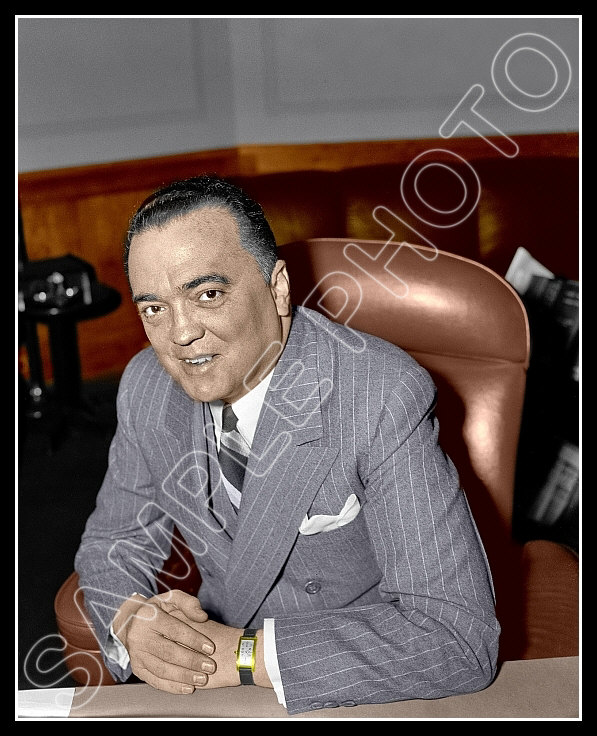 J Edgar Hoover #3 Photo 8X10 - 1940 FBI COLORIZED | eBay
