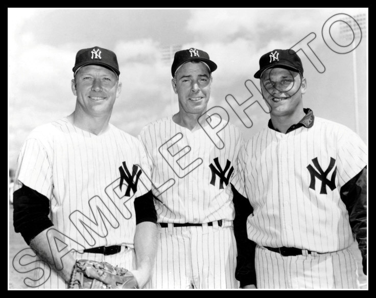 Mickey Mantle Joe Dimaggio Roger Maris Photo 11X14 - 1962 New York