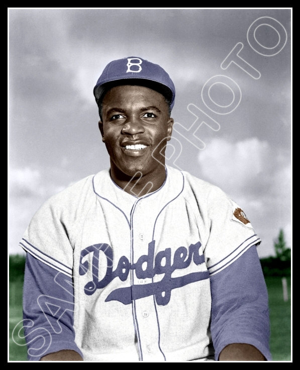 Jackie Robinson #6 Photo 8X10 - Dodgers COLORIZED | eBay