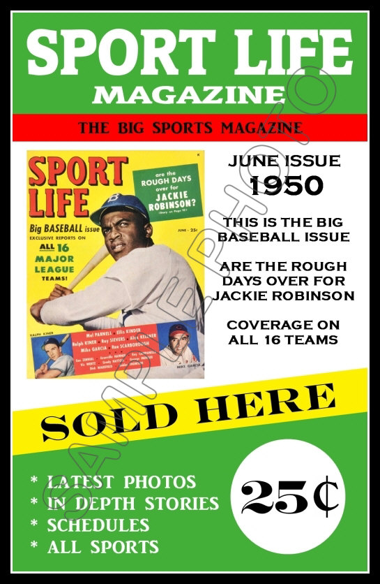 【ビンテージ希少】SPORT LIFE MLB baseball雑誌4冊 1950 Jackie Robinson Sport Life Baseball Magazine 11X17 Poster | eBay